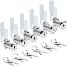 6 Pack Cam Locks Keyed Alike, 1-1/8" 30Mm Set for Drawers, Mailbox, Tool Box,