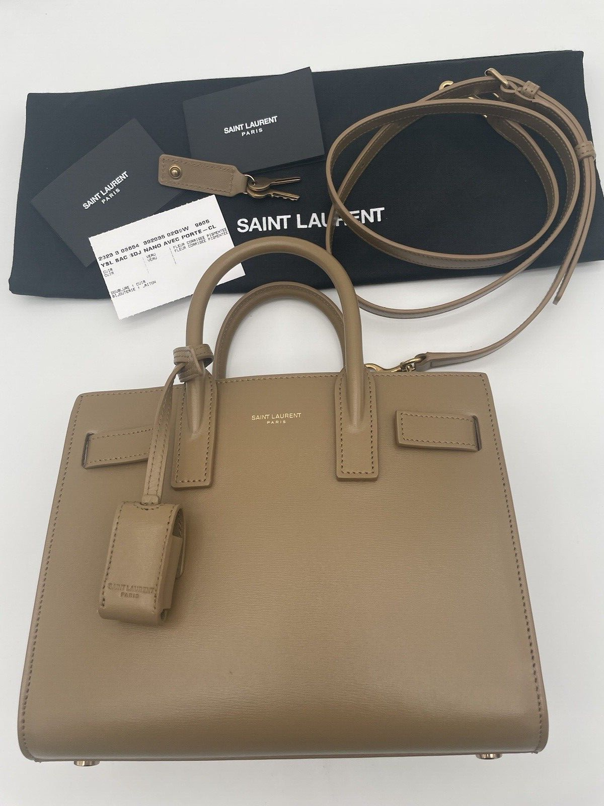 BORSA A TRACOLLA NUOVA SAINT LAURENT YSL NANO SAC DE JOUR IN PELLE $2600!