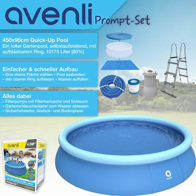 Pool Komplettset QuickUp Set 457 x91cm Schwimmbecken Schwimmbad Aufstellpool