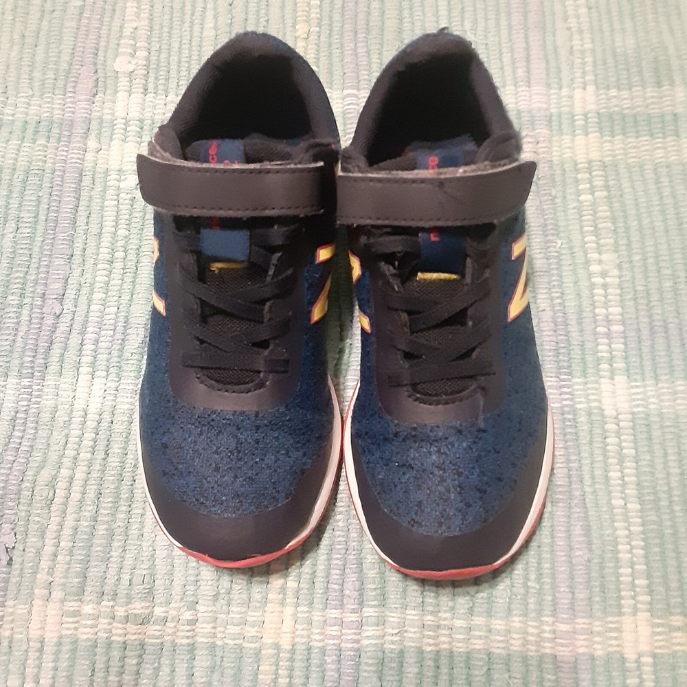 NEW BALANCE 455v2 KIDS SHOES SIZE 1 BLUE/WHITE/YELLOW GREAT CONDITION