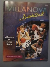 VILLANOVA vs NOTRE DAME 1997 BASKETBALL PROGRAM