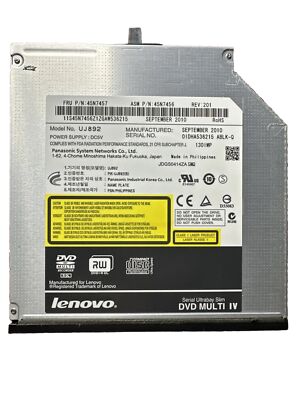 IBM Lenovo Thinkpad T410 CD-RW DVD+RW DVD-RW Multi Burner Drive UJ892 45N7457