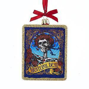 Grateful Dead LP Skeleton & Roses Cover Glass Christmas Tree Ornament Kurt Adler