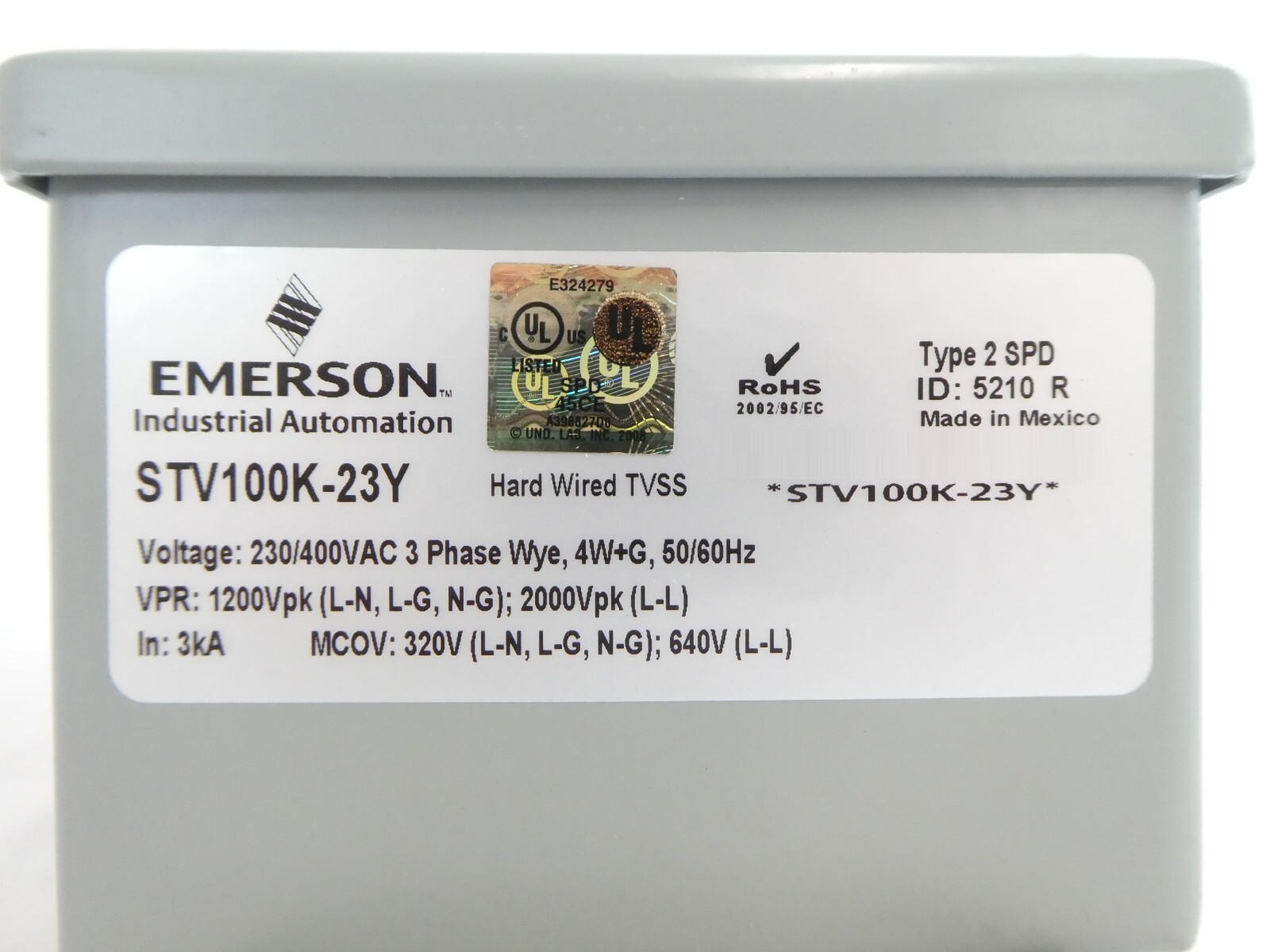 Emerson Industrial Automation STV100K-23Y Heavy Duty Surge Suppressor New