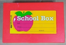 VINTAGE EMPIRE BEROL USA Red PLASTIC PENCIL CASE SCHOOL BOX With 35 Vtg Pencils.