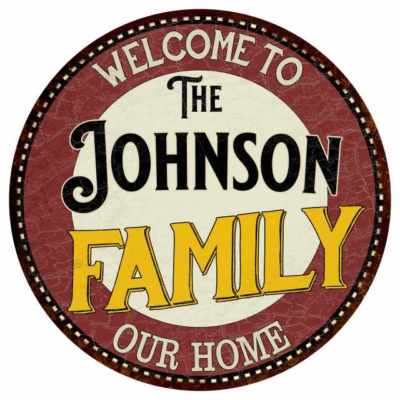 The Johnson Family Round Metal Sign Kitchen Game Room Décor ...