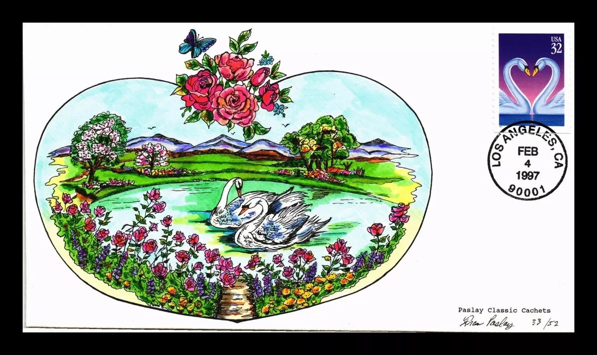 3123 32c Stamp (1997) THE SWANS LOVE ISSUE FDC HD/HP BY PASLAY