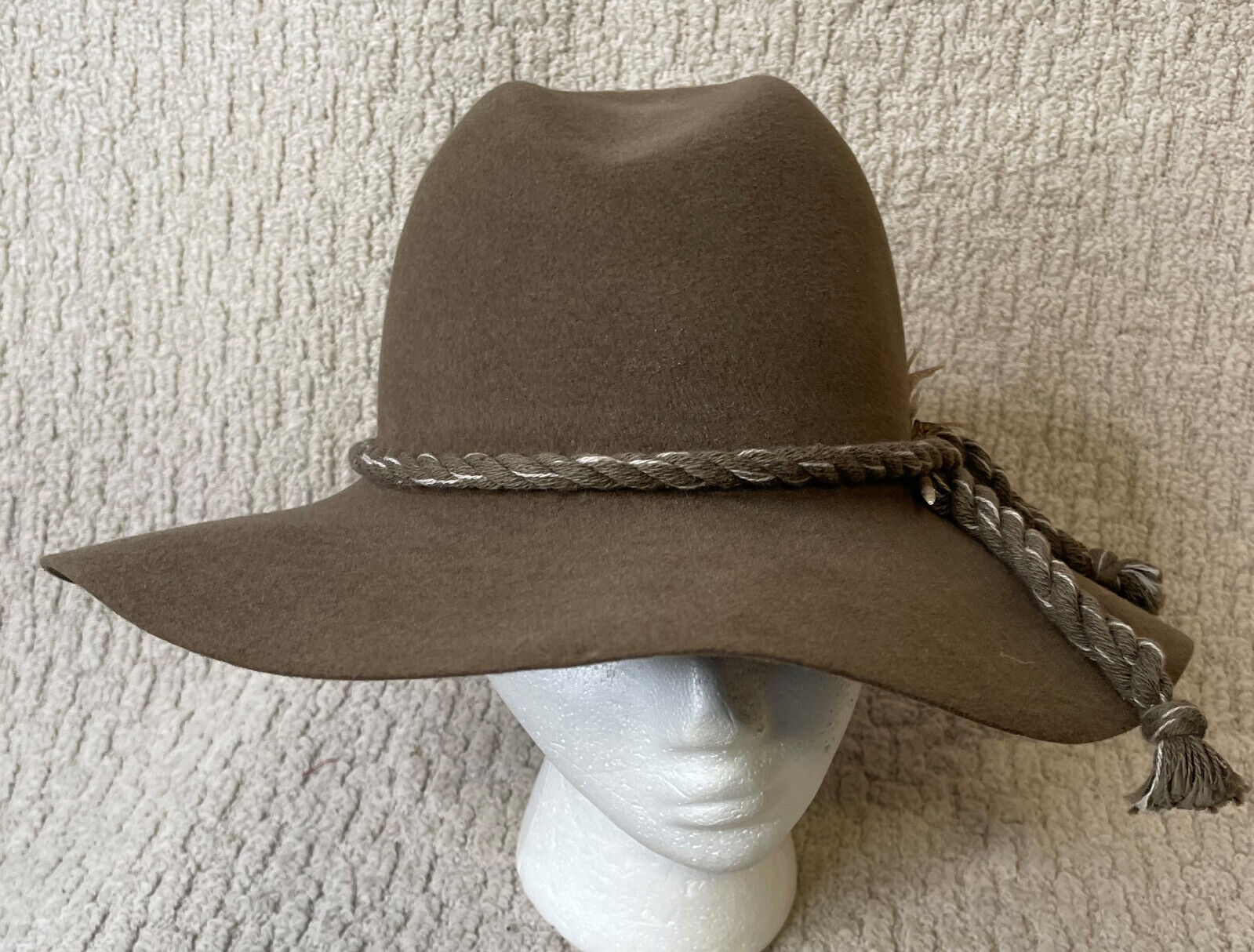 Vintage Ralph Lauren Brown Wide Brim Fedora Hat F… - image 1