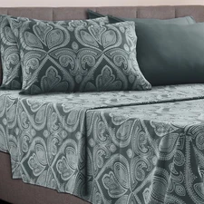 Lux Decor Collection 6-Piece King Bed Sheet Set – Soft Microfiber Sheets with De