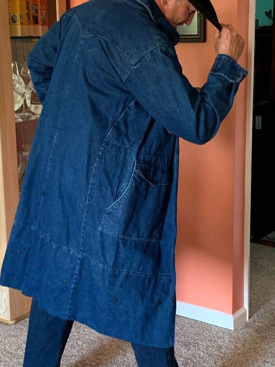 Horseman s Duster hard to find Blue Denim. J.Peterman Quality Men s Medium