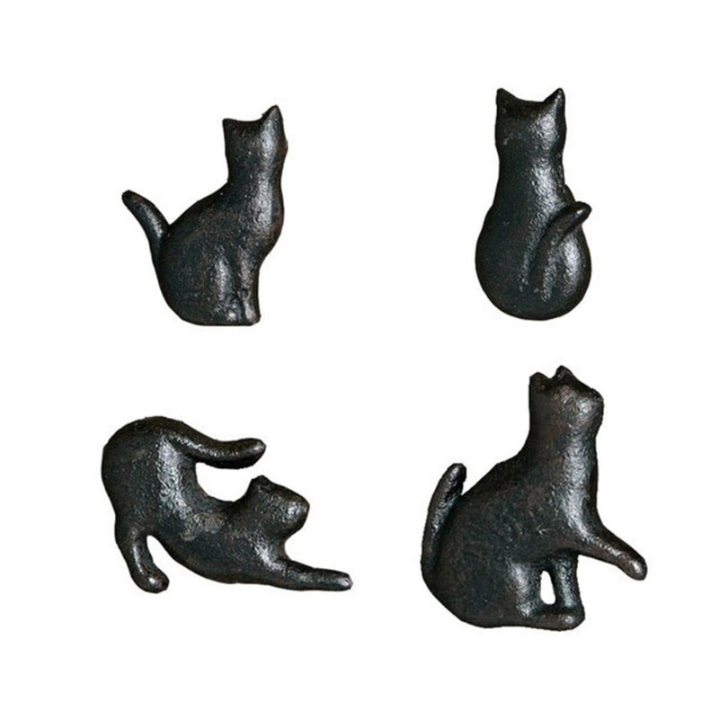 4Pcs Cat-Shaped Wardrobe Knobs Easy-Install Drawer Handles Cupboard Pulls-image
