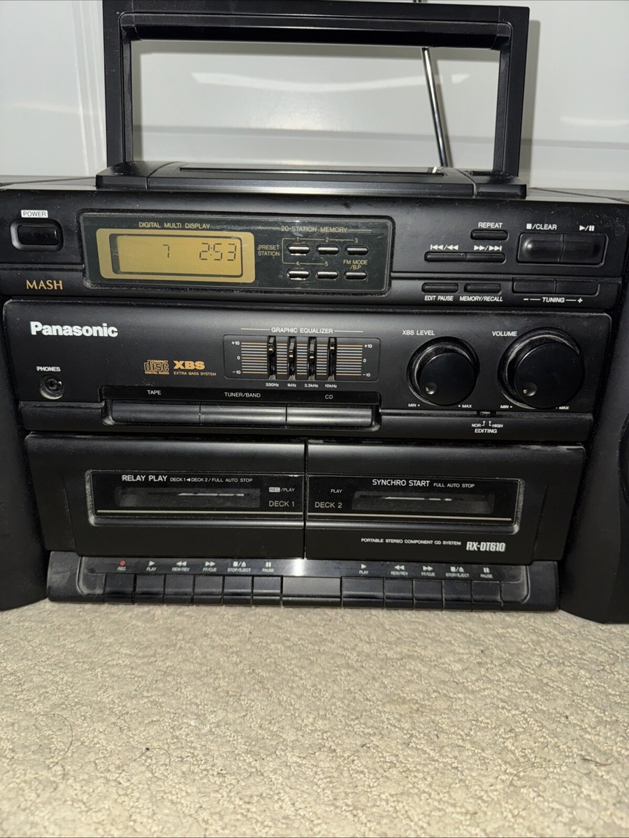 Panasonic RX-DT610 Portable Dual Tape Deck & CD System Detachable