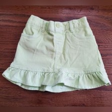 BABY GAP Girls 5Y lime green corduroy skirt