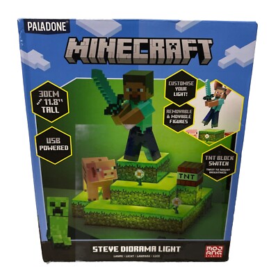 Paladone Minecraft Mojang Studios Stever Diorama Light 11.8 Inches Tall
