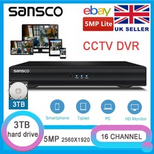 SANSCO 5MP 4 8 16 Channel CCTV DVR Recorder for Home Security System with 3T HDD