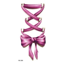 Flash Temporary Adhesive Tattoo Bow Purple Disco Party Gift Beach