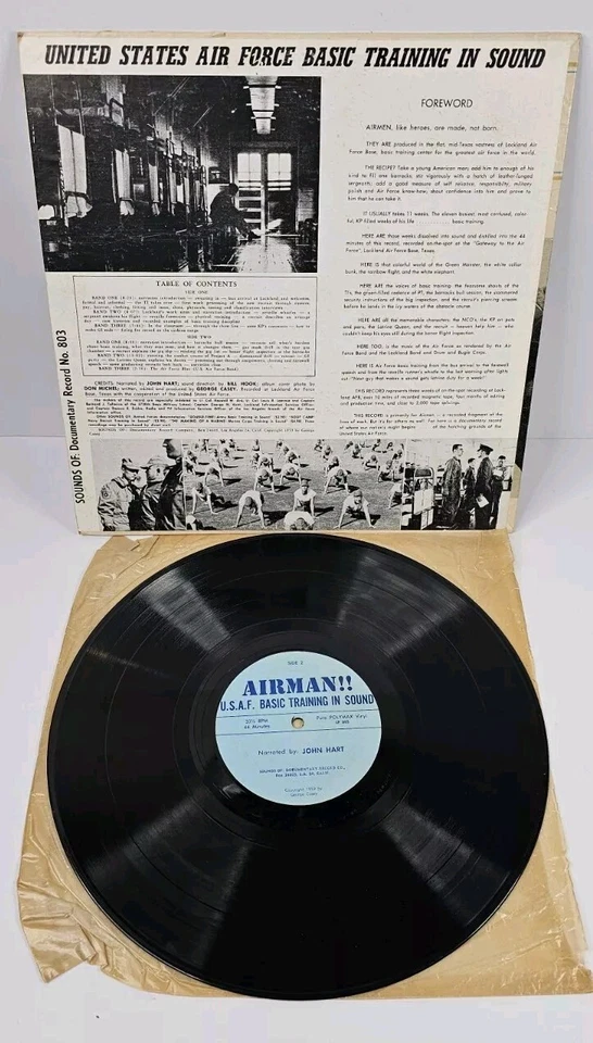 AIRMAN! UNITED STATES AIRFORCE BASIC TRAINING IN SOUND DOCUMENTARY 803 VINYL - Image 2 of 4