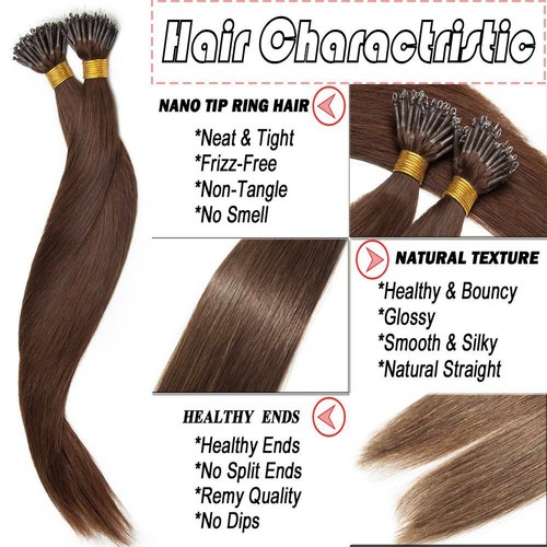 CLEARANCE Nano Ring Russian Real Remy Human Hair Extensions Loop Bead I Tip 200g - Picture 6 of 36