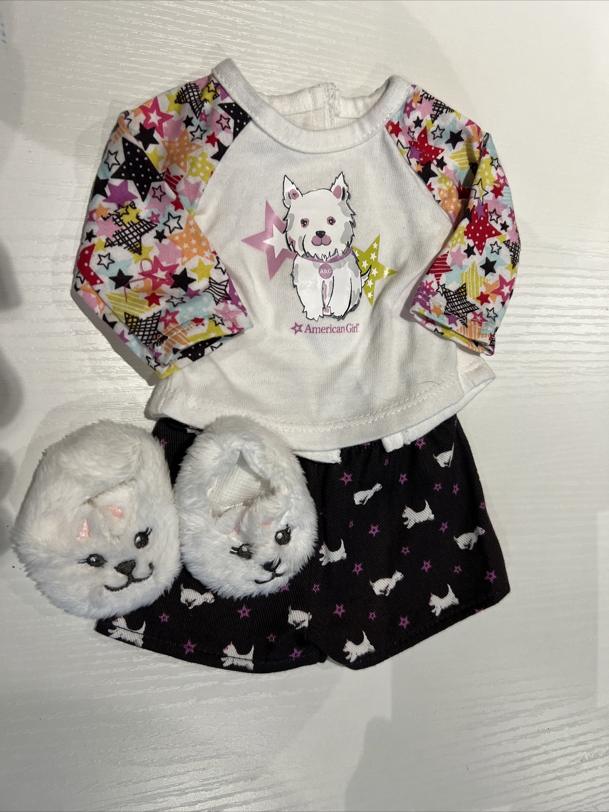 American Girl Coconut dog PJs pajamas And Slippers for 18 Inch Dolls eBay