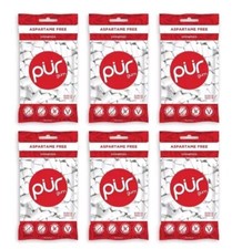 PUR Xylitol Chewing Gum CINNAMON 55 Pieces, 6 Pack Sugarless Vegan Pure