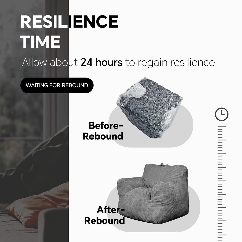 CCF Bean Bag Chair for Adults & Kids Bean Bag Couch with Armrest Fluffy