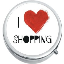 I Love Shopping Medicine Vitamin Compact Pill Box
