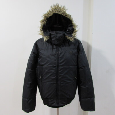 Schott Herren Jacke mit Kapuze Schwarz Brustumfang 38/40 UK M REF (Y00444