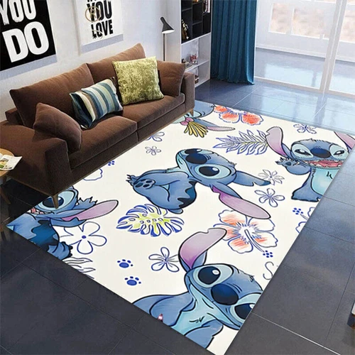 Lilo Stitch Cartoon Bodenteppich Teppich Schlafzimmer Fußmatte Wohnzimmer Antirutschmatte - Bild 27 von 39