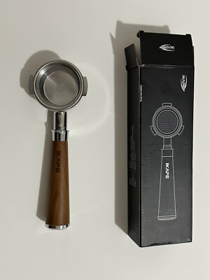 IKAPE Espresso Coffee Bottomless Portafilter 58mm 2 Ears Filter Wood Handle
