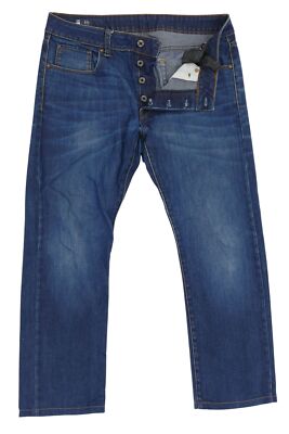 G-Star 3301 Straight Herren Jeans Hose W34 L28 34/28 blau mittelblau stonewashed