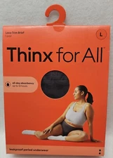 Thinx for All Women's Comfort Leakproof Period Underwear, Black Haze, Size L
