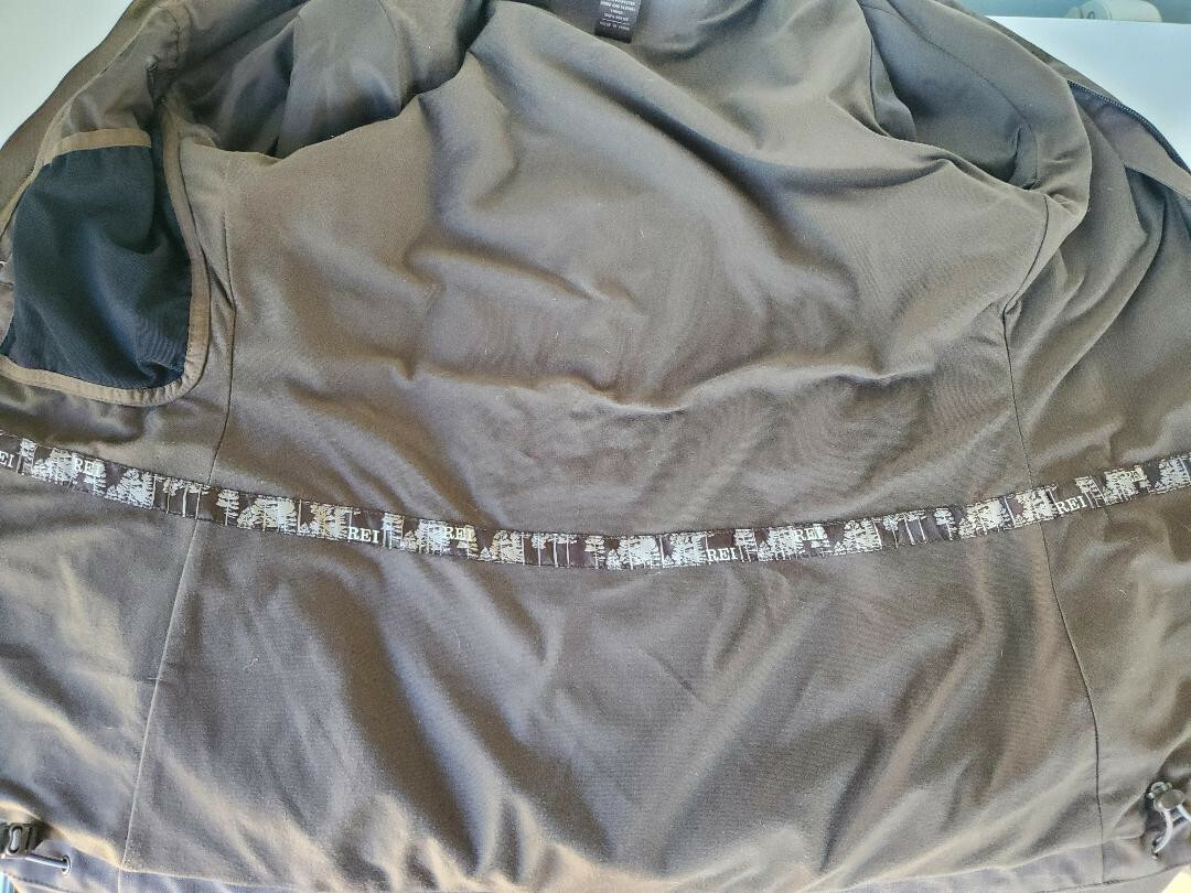 REI Elements Jacket Women's XS Brown Waterproof removable REI Elements Jacket Women's XS Brown Waterproof removable