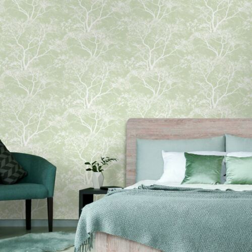 Whispering Trees Glitter Wallpaper Green 65620 Holden High Quality - Picture 2 of 3