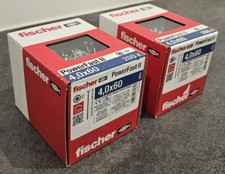 2 X Fischer PowerFast II Wood Screw 4.0 x 60mm Countersunk Head PZ2 Pack of 200