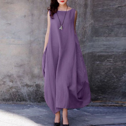 Damen Sommer-Maxikleid Urlaubkleid Taschen Strandkleid Freizeitkleid - Bild 8 von 17