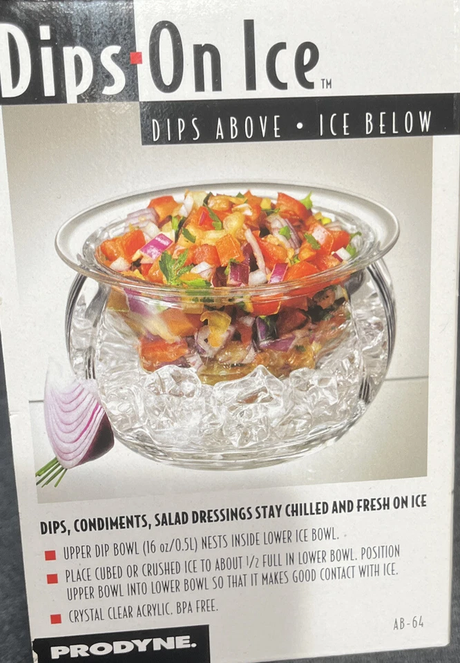 Prodyne Dips on Ice Acrylic Dip Condiment Serving Bowl Clear 16oz - Image 2 of 2