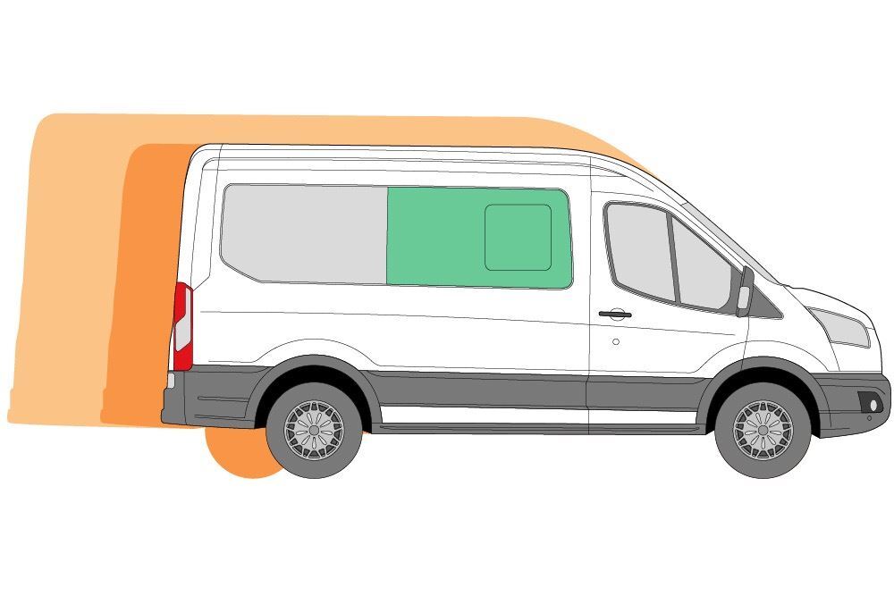 Offside Right Opening Window New Ford Transit 2013 On MWB LWB XLWB Tinted