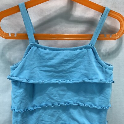 Hanna Andersson Girls Blue 8 Tier Ruffle Strappy Sleeveless Dress 130cm AAA20