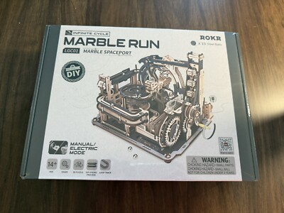 ROKR Marble Run Electric Spaceport 3D Wooden Puzzle DIY