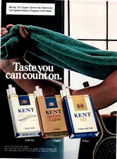 1983 Kent Cigarettes King Golden Light s Low Tar Vintage Print Ad 3 Full Pages