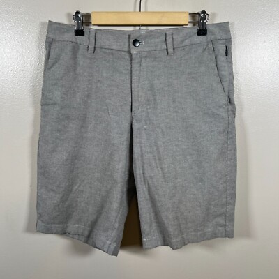 Lululemon Commission Short Mens Size 33 Relaxed Qwick Oxford 11'' Gray Flat Front