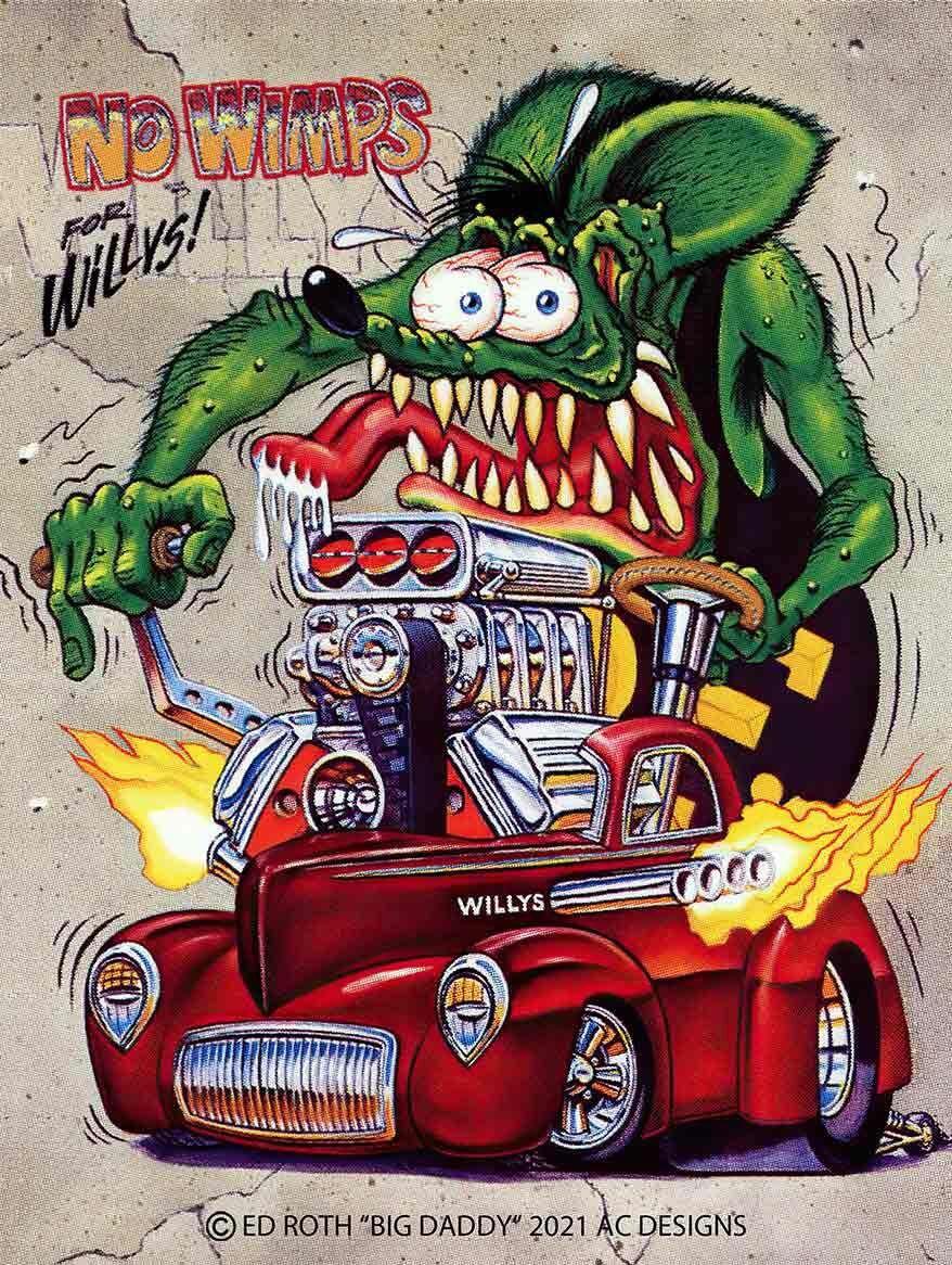 No Wimps for Willys Rat Fink Metal Sign | eBay