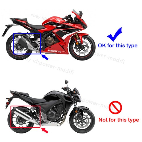 Silenciador negro deslizable puntas de escape tubo medio para Honda CBR500R CB500F 2016-2025 - Imagen 2 de 15