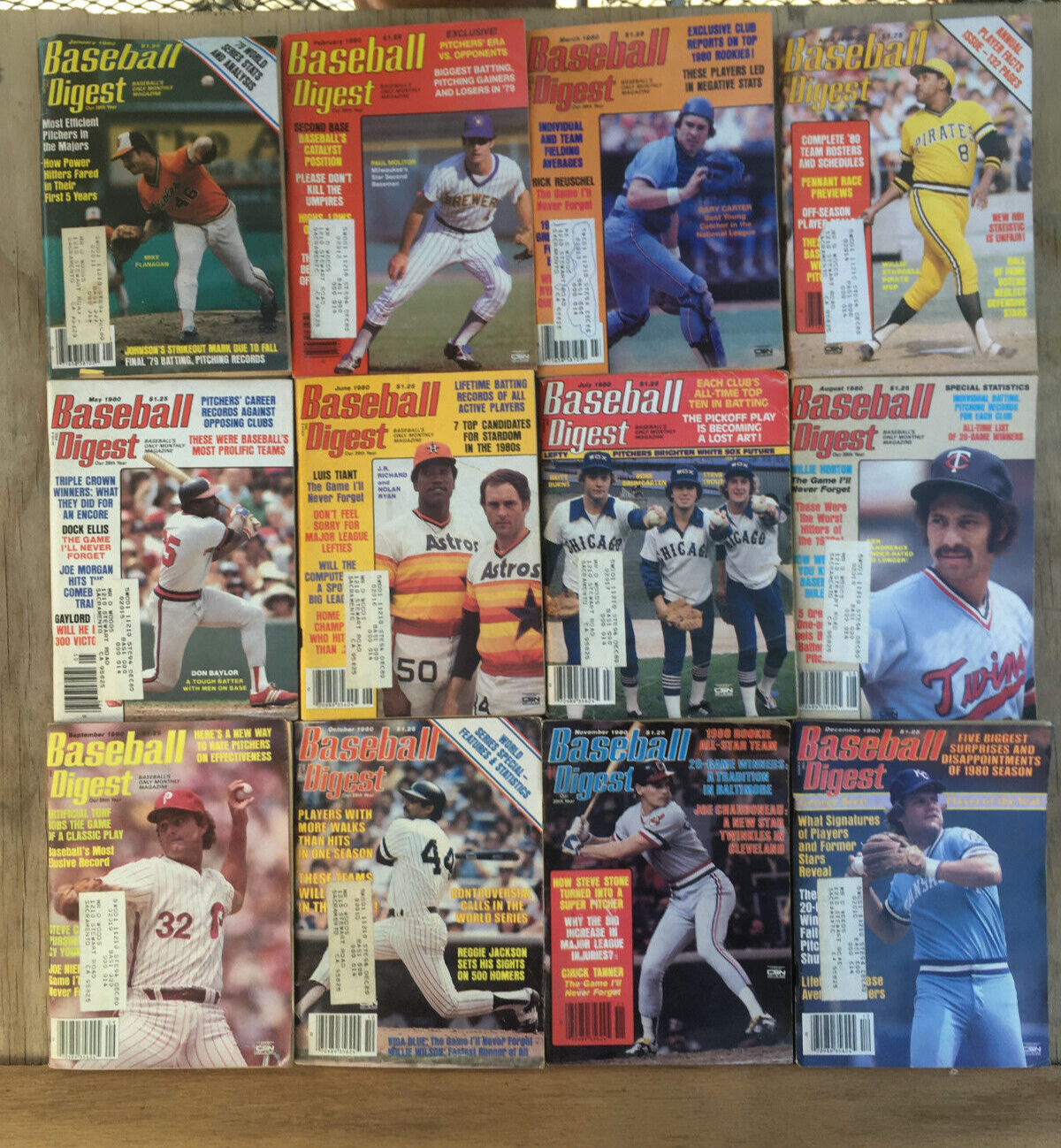 Historic 1979-1980 Issues of Baseball Digest - Set of 24