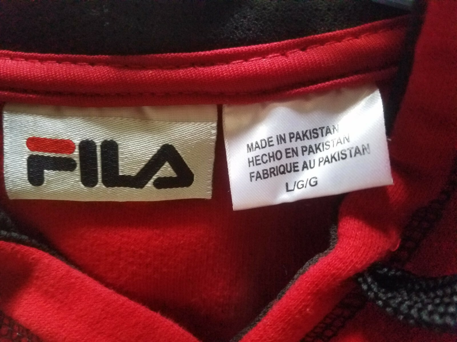 FILA Autentico Logo Rosso Felpa con Cappuccio Pullover Felpa con Cappuccio Adulto Grande Ottimo
