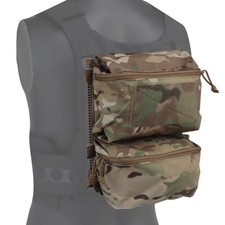 Tactical Double Pouch Back Panel Zip-up For FCPC V5 Plate Carrier Hunting Vest