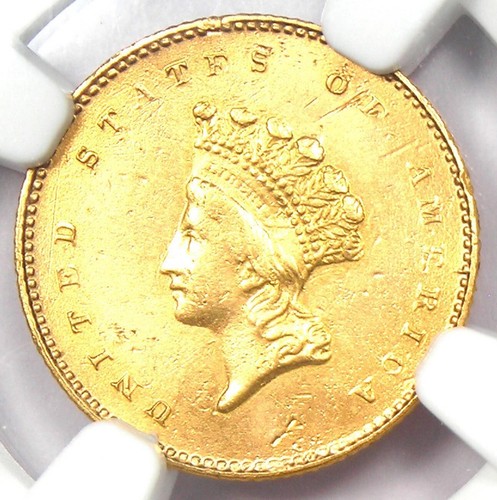 1856-S Indian Gold Dollar (G$1 Coin) - Certified NGC AU Detail - Rare "S" Mint! - Picture 6 of 7