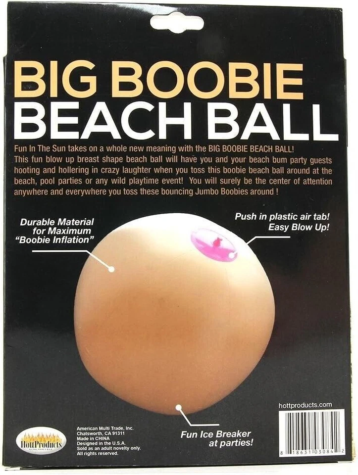 Pelota de playa grande de 24 pulgadas divertida pelota inflable - ¡Juguete divertido para tetas de piscina de playa! Foto 2 de 4