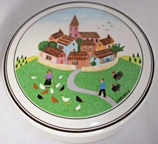 Villeroy & Boch: DESIGN NAIF: La Plau: Candy Trinket Box: Village/Hill: EXC: NR