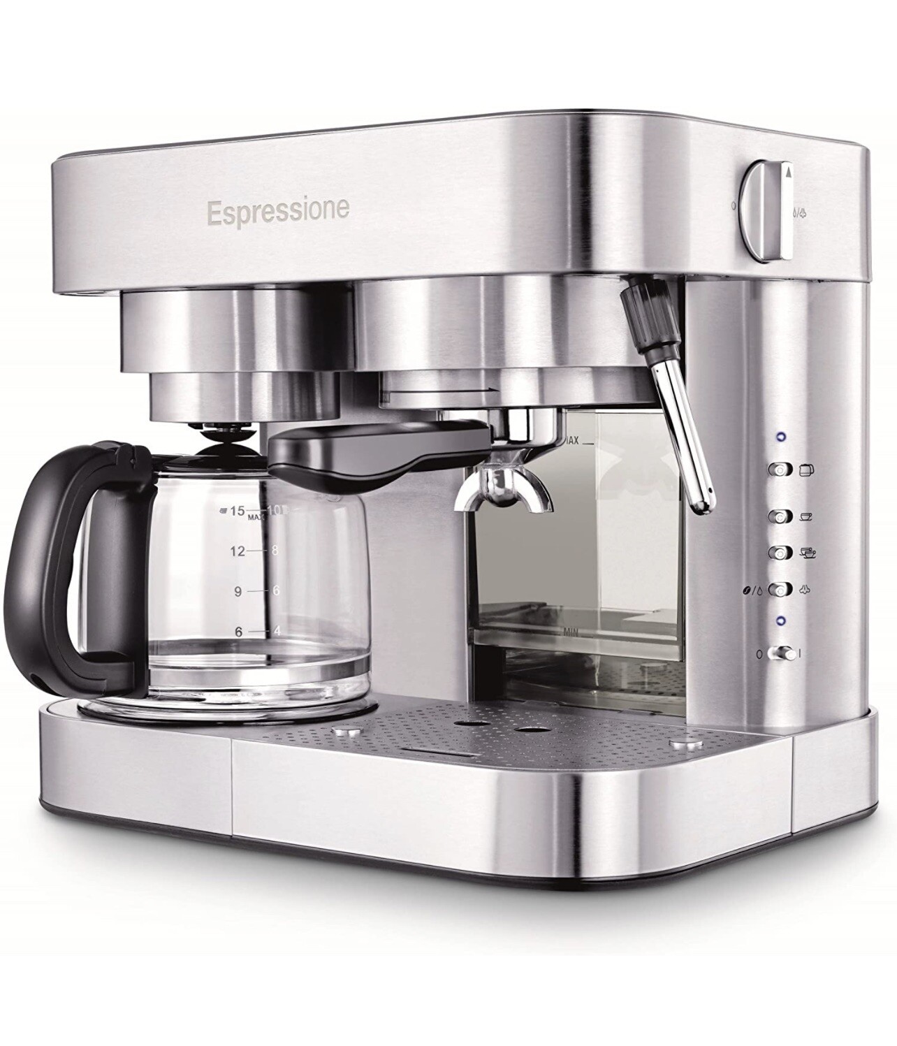 Espressione Stainless Steel Machine Espresso and Coffee Maker, 1.5 L